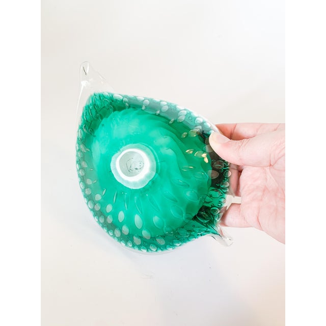 Mid 20th Century Vintage Murano Hand Blown Glass Leaf Catchall Dish For Sale - Image 5 of 11