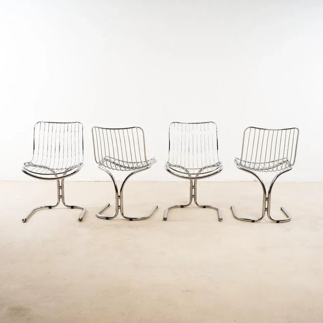 Chromed Chairs by Gastone Rinaldi for Rima, 1970s, Set of 4 For Sale - Image 6 of 10