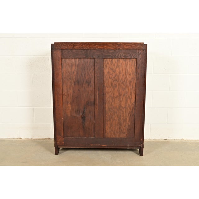 Gustav Stickley Antique Mission Oak Arts & Crafts Drop Front Secretary Desk, Circa 1910 For Sale - Image 16 of 17
