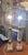 Fine pair of crystal or glass column lamps Circa 1950s. Each features circular column Crystal stalks, square crystal or...