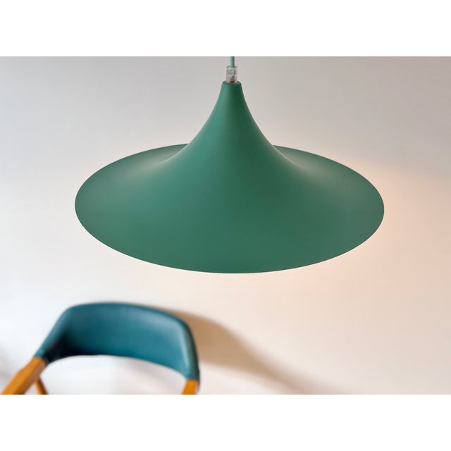 Turquoise Semi-Pendant by Claus Bonderup & Torsten Thorup for Lyfa, Denmark, 1968 For Sale - Image 12 of 18