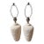 Organic Modern Pottery Barn Sculptural Textured Ivory Ceramic Table Lamps - a Pair For Sale