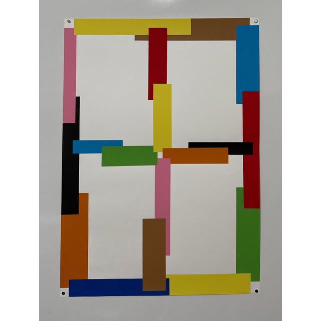 Contemporary Beat Zoderer, Swiss Contemporary Art Beat Zoderer Abstract Color Constructivist Screenprint, 2000 For Sale - Image 3 of 8