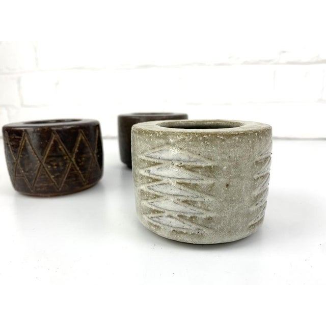 Beige Danish Ceramic Vases Palshus by Per & Annelise Linnemann-Schmidt for Palshus, 1960s, Set of 3 For Sale - Image 8 of 16