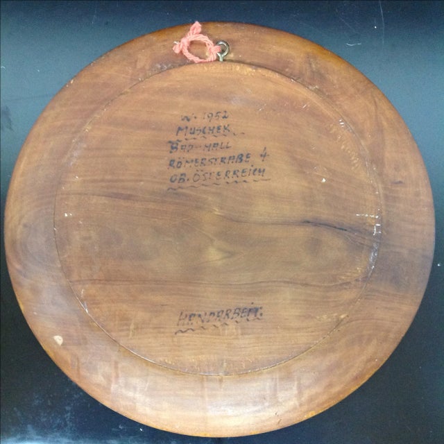 Brown Mid Century Hand Made Wood Chargers - Two For Sale - Image 8 of 8