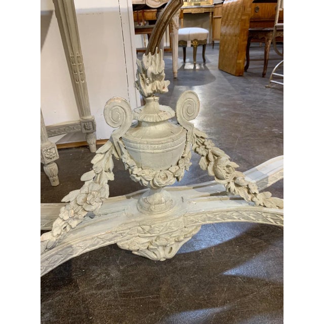 French 18th Century French Louis XVI Style Carved and Painted Consoles - A Pair For Sale - Image 3 of 8