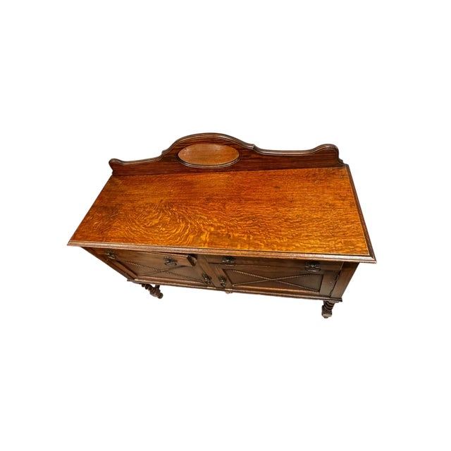 1980s Oak Sideboard Buffet For Sale - Image 4 of 7