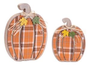 Harvest Plaid Pumpkin Decor (Set of 2)