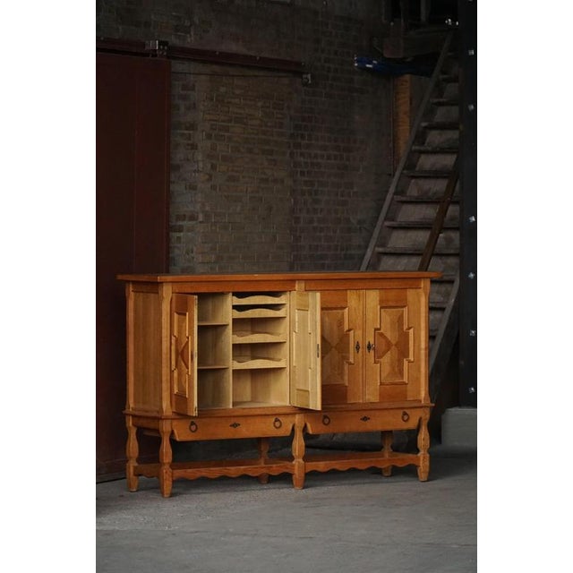 1950s Vintage Danish Oak Sideboard by Henning Kjærnulf, 1950s For Sale - Image 5 of 18