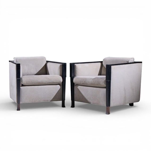 Bill Sofield for Baker Furniture Salon Lounge Chairs - Pair Each chair measures: 29.5 wide x 34.5 deep x 29 high, with a...