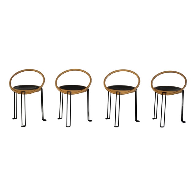 Sculptural Oblado Dining Chairs by Børge Lindau, 1970s, Set of 4 For Sale