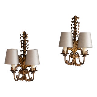 Vintage Wall Lights in Steel, 1950s, Set of 2 For Sale