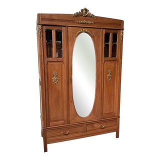 Antique Wardrobe in Wood, 1890s For Sale