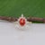 1.5Ct Padparadscha Sapphire Ring With Natural Diamond Accents: Solid 14k Gold, Size 6.75 For Sale In Columbus - Image 6 of 10