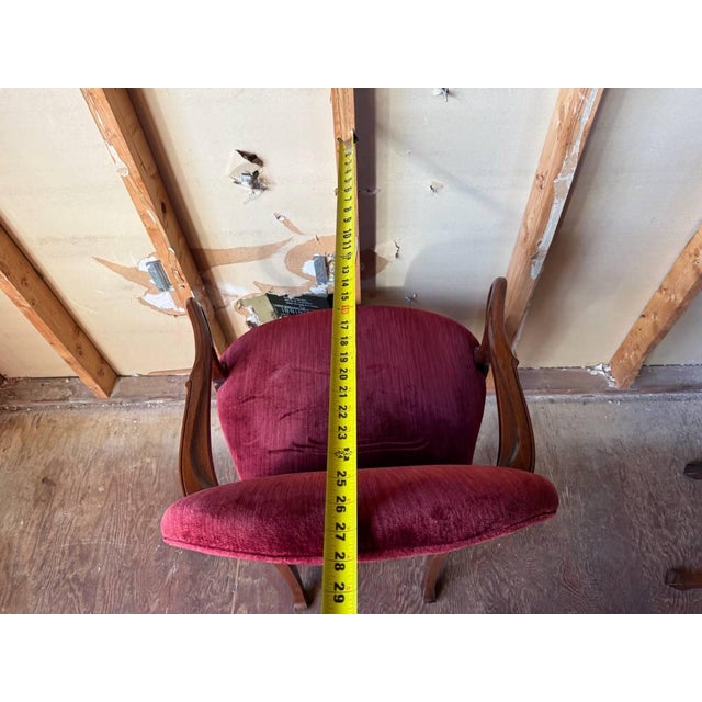 Pair of Vintage George II Queen Anne Style Shepherds Crook Library Open Armchairs by W & J Sloane For Sale - Image 10 of 18