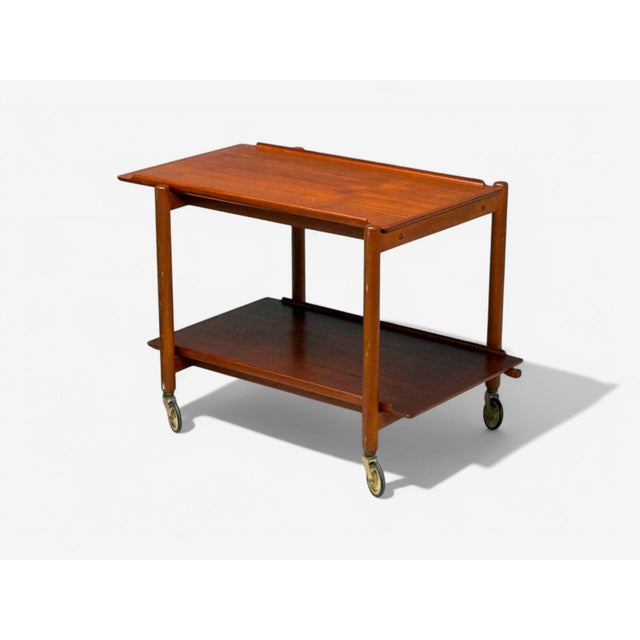 1950s Poul Hundevad, Danish Modern, Teak, Expandable Bar Carts, Denmark, 1950s For Sale - Image 5 of 10