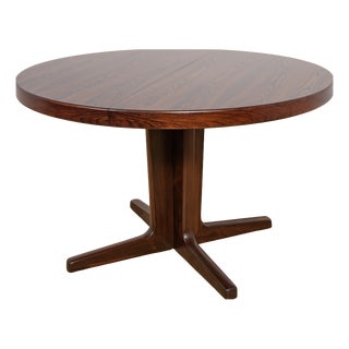 Mid-Century Round Rosewood Extendable Dining Table, Denmark, 1960s For Sale