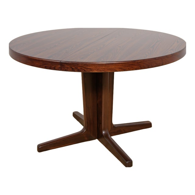 Mid-Century Round Rosewood Extendable Dining Table, Denmark, 1960s For Sale