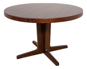 Mid-Century Round Rosewood Extendable Dining Table, Denmark, 1960s