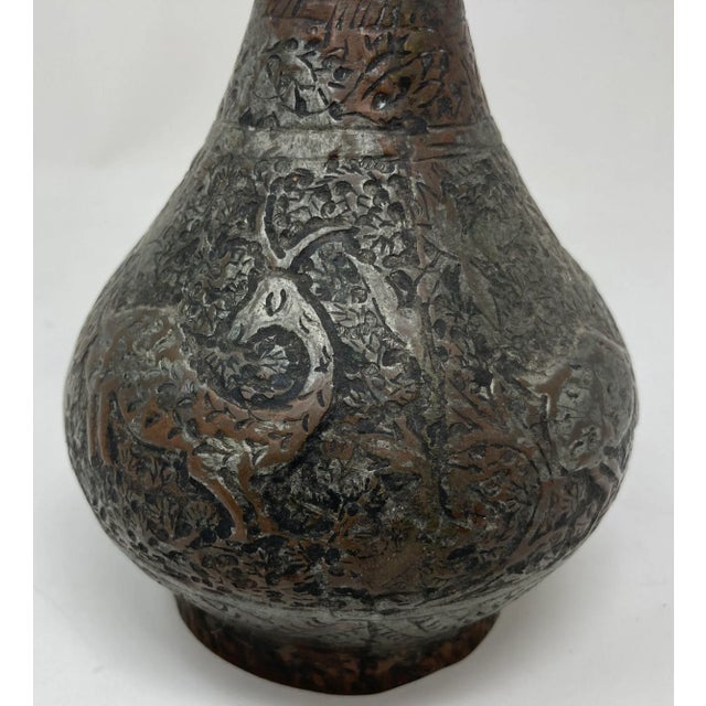 19th Century Tinned Copper Indo-Persian Islamic Vase For Sale - Image 4 of 12