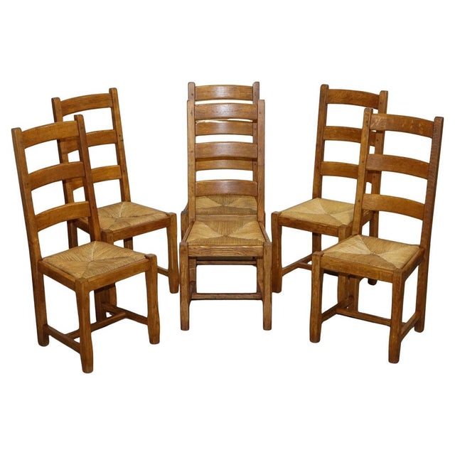 Vintage French Farm Country Dining Chairs, 1950s, Set of 6 For Sale - Image 17 of 17