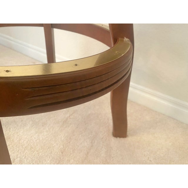 Late 20th Century Exquisite Cherry Custom Swivel Bar Stools Set of Four Excellent Mint Condition For Sale - Image 13 of 18