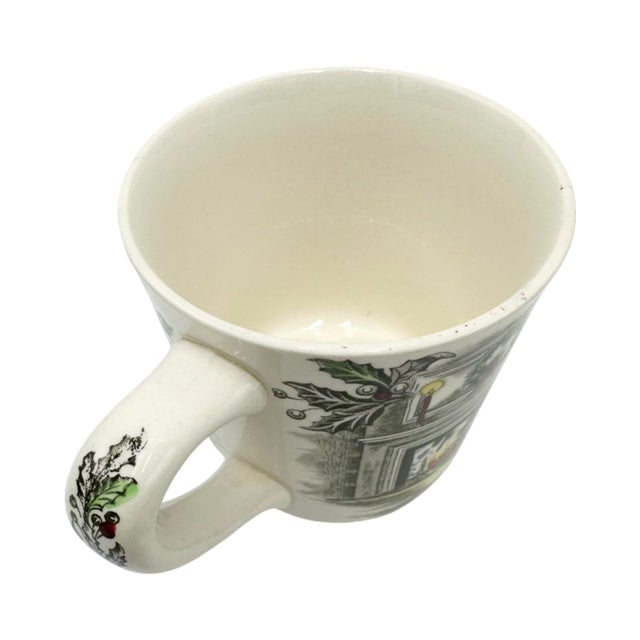 Green Vintage Set of 4 Johnson Bros Holiday Christmas Mugs For Sale - Image 8 of 13