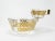 Vintage Georges Briard Spanish Gold 2-tier glass serving bowl with 22K gold decoration. Insides of the bowls are smooth...