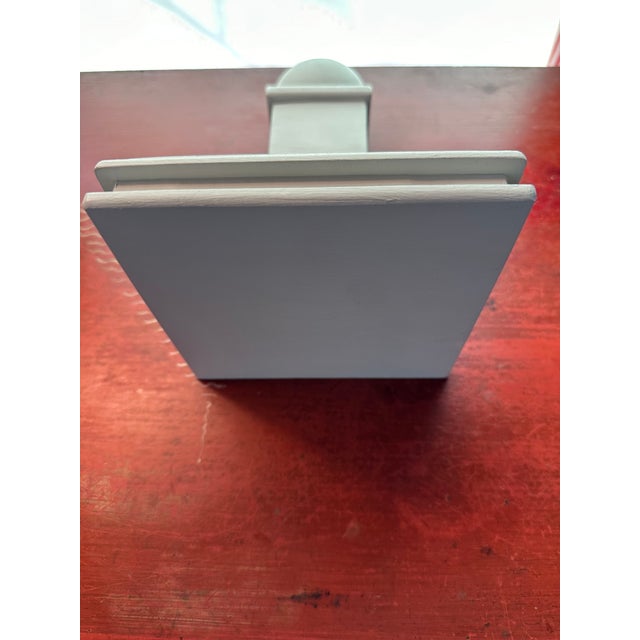 Handmade of Solid Wood a Classical Style Wooden Corbel Wall Bracket or Shelf In Pale Gray For Sale - Image 11 of 12