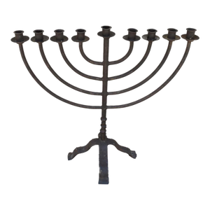 Vintage 1980s Candelabra 9 Cups Custom Made Wrought Iron 24'' Height X 24'' Width X 14'' Base