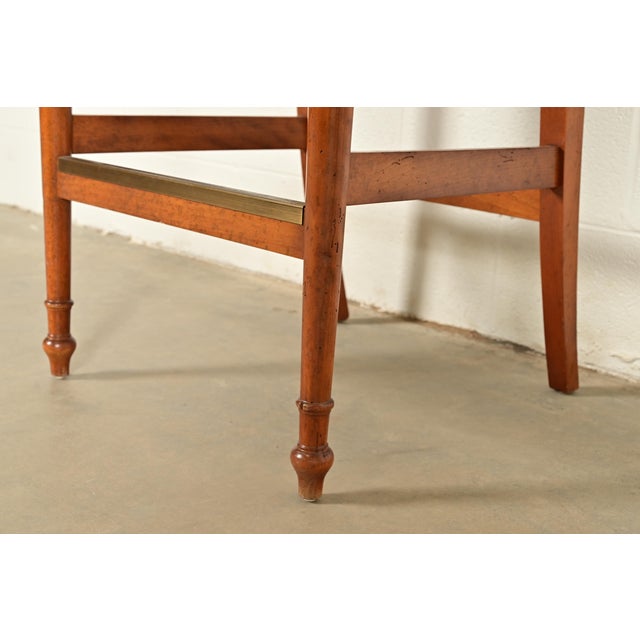 Baker Furniture English Regency Carved Walnut Bar Stools, Set of Four For Sale - Image 11 of 15