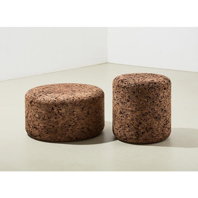 Set of Corks stools, designed by Jasper Morrison in 2002 for Moooi Netherlands. Both are marked with an engraved metal...