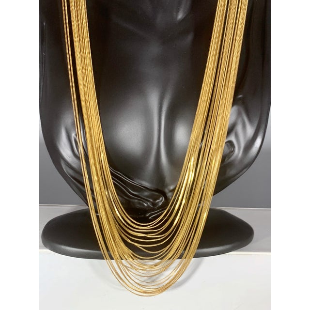 Gucci 18 Karat Gold Multi Strand Long Lariat Necklace Diamond Clasp For Sale In New York - Image 6 of 18