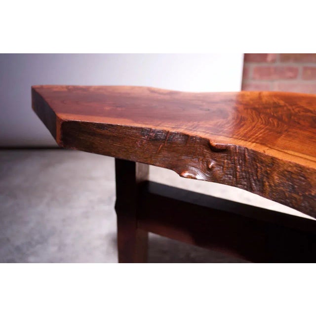 New Hope-Style Studio Craft Walnut Live Edge Side Table For Sale In New York - Image 6 of 13