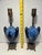 Metal 1930s Art Deco Cobalt Blue Ceramic Table Lamps Bronze Bases - a Pair For Sale - Image 7 of 7
