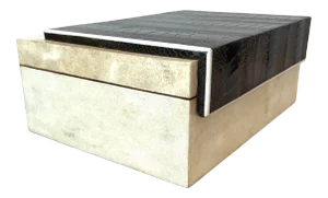 R &Y Augousti Parchment and Snakeskin Jewelry Box