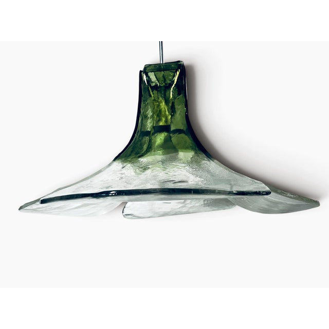 Stunning Murano Glass chandelier Lucky clover LS185, composed of 4 large glass leaves by Carlo Nason for Mazzega, Italy....