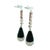 1990s 1990s Pair of French Art Deco Revival Platinum Diamond Coral Onyx Drop Earrings For Sale - Image 5 of 12