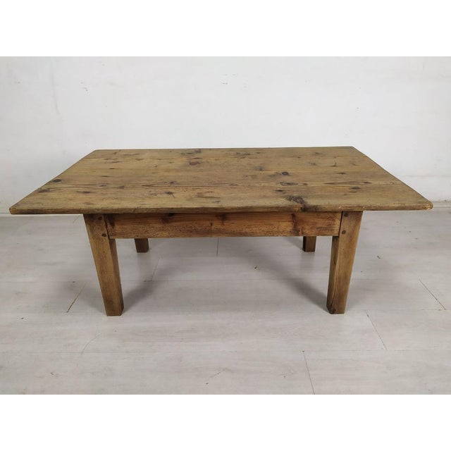 Vintage Fir Farm Table For Sale - Image 5 of 18