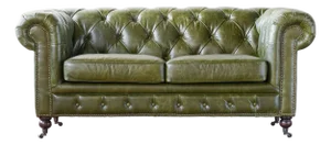 Matthew Izzo Home Churchill Tufted Leather Love Seat