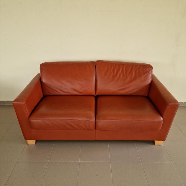 Art Deco Leather Sofa For Sale - Image 3 of 7