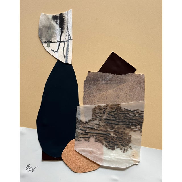 "Vessel 1" Original Mixed-Media Framed Collage on Paper by Zac Woodiel For Sale In Little Rock - Image 6 of 12
