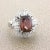 1990s Orange Zircon Diamond Platinum Ring, Size 6.5 For Sale - Image 5 of 11
