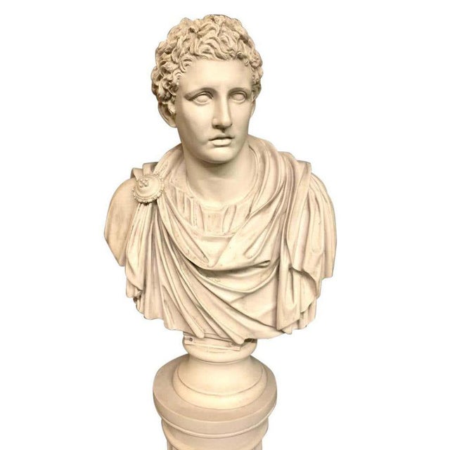 Mark Antony Bust, Sculpture and Column, 20th-Century For Sale - Image 5 of 10
