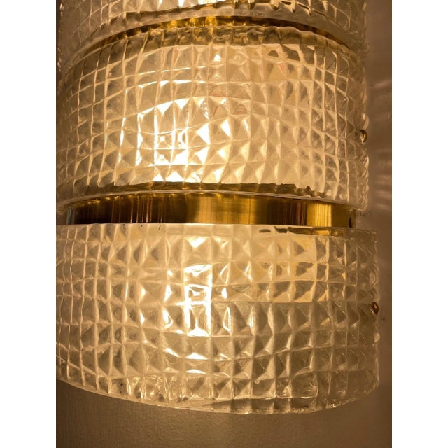 Modern Murano Glass and Brass Barber Style Sconces - A Pair For Sale - Image 3 of 7