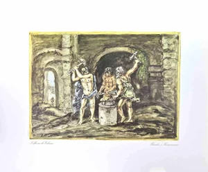 After Giorgio de Chirico, Vulcan's Forge, Vintage Offset Print, 1962