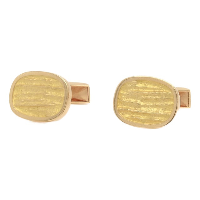 Pair of Georg Jensen Danish Mid-Century 18k Gold Cufflinks For Sale
