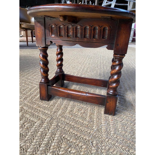 English English Style Oak Drop Leaf Side Table For Sale - Image 3 of 13