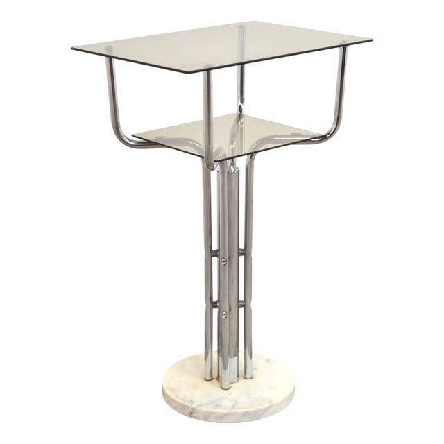 Vintage Side Table in Marble and Glass, 1950s For Sale
