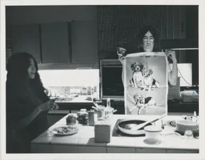 John Lennon and Yoko Ono, 1970s, Black and White Photograph